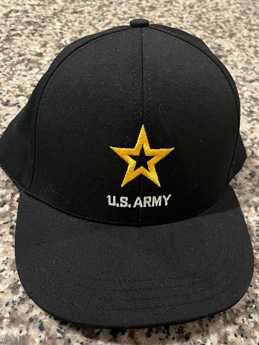 U.S. Army Black Cap with Yellow Star Patch